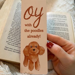 Segnalibro &quot;Oy con i barboncini già!&quot; Fatto a mano con illustrazioni ad acquerello Cozy Laminato opaco
