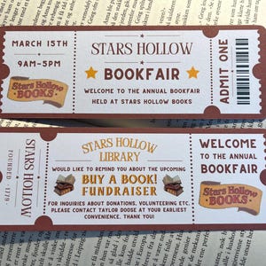 Lesezeichen Stars Hohl Bookfair Ticket Perfekt für GG Fan und Buchliebhaber doppelseitiges Papier