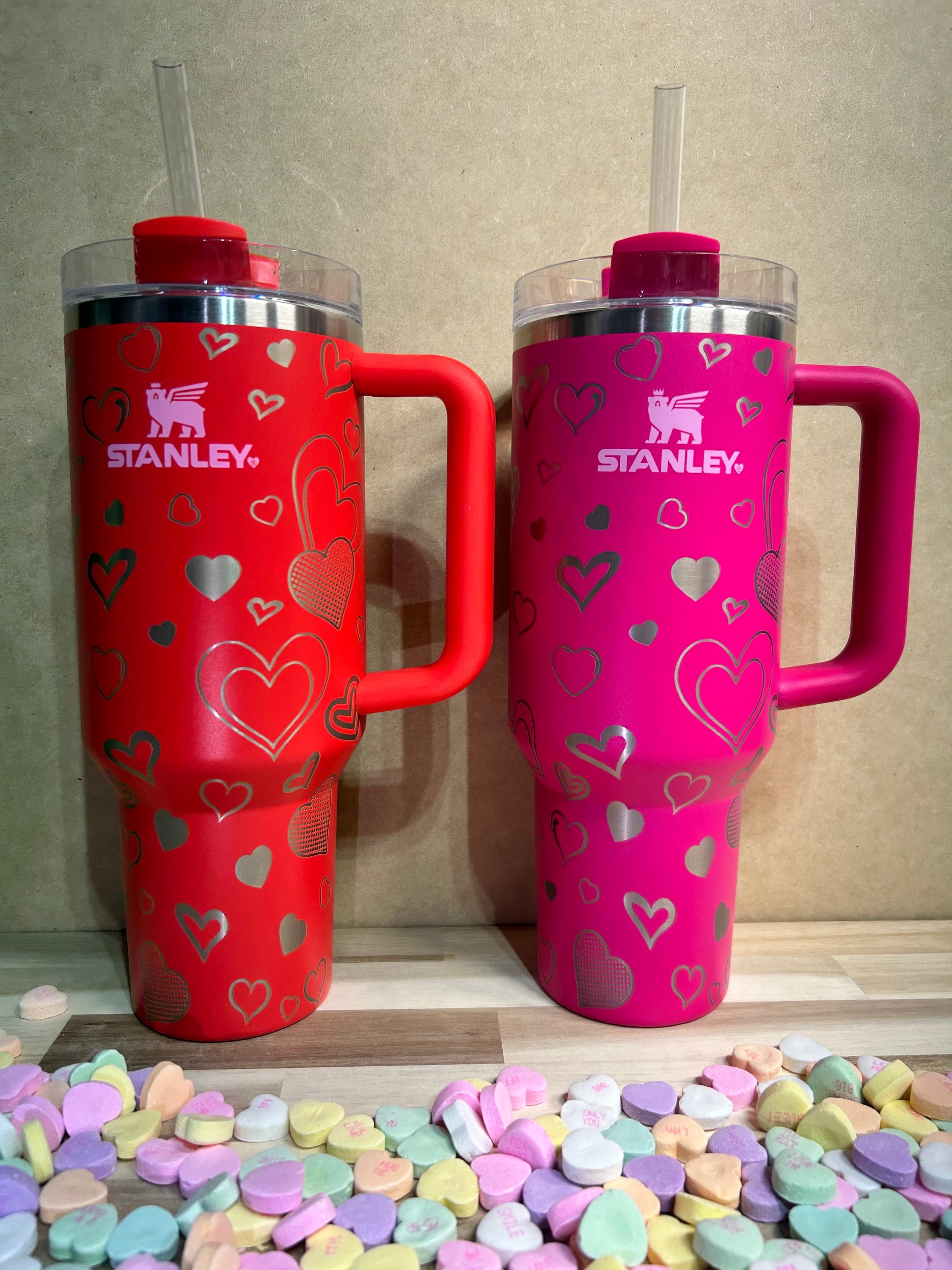 40oz Valentines Target Stanley Tumbler With Heart Engraving