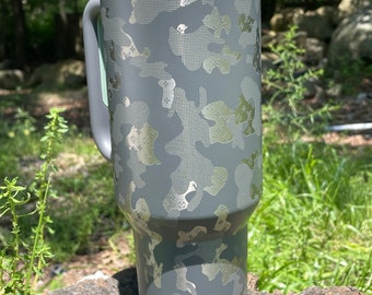 Camo Single Initial Large Tumbler –