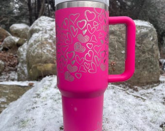 Vaso de 40 oz con corazones enredados