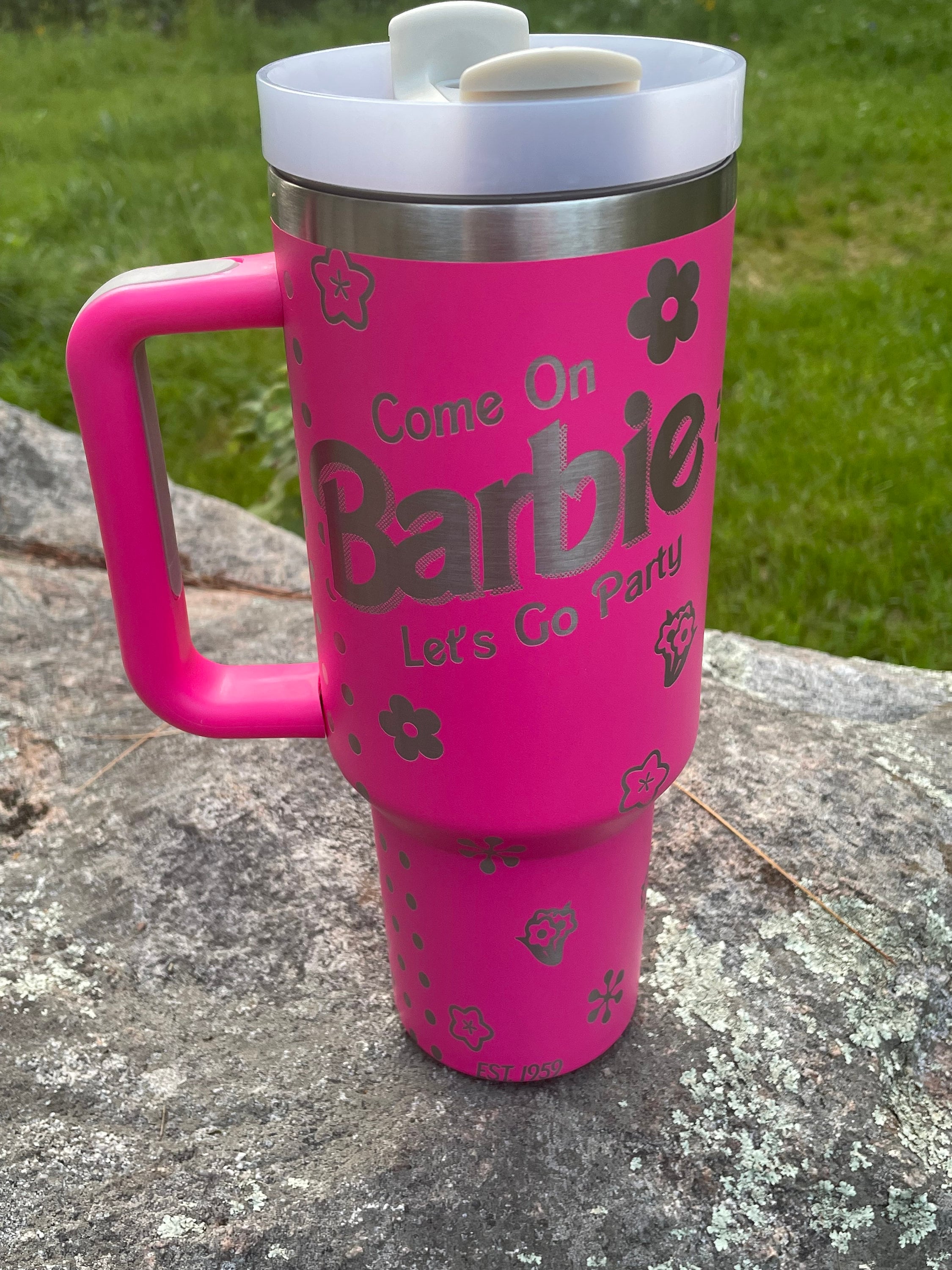 TikTok Viral Famous Stanley Tumbler Cup With Straw - Pink / 40 Oz - Stylish Stanley  Tumbler - Pink Barbie Citron Dye Tie