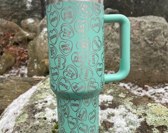 Vaso de 40 oz con forma de corazones de caramelo