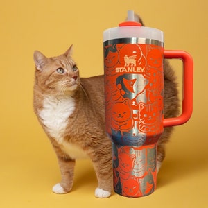 40oz  Kitty Engraved Tumbler
