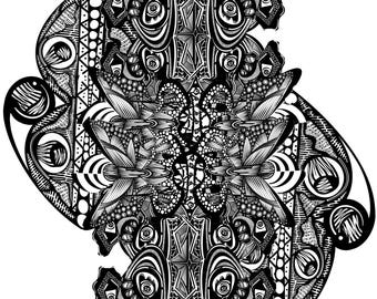 Floral Collage Art Print, Handmade (PDF)