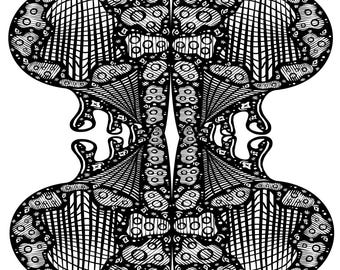 Elaborate Number Nine Print, Procreate Number Series (PDF)