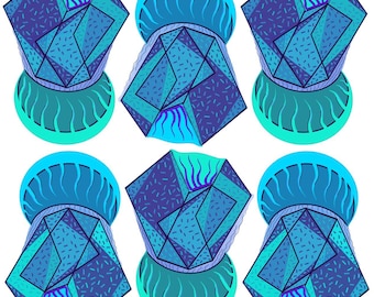 Jellyfish Physics Art Print, Geometric Illustration (PDF)