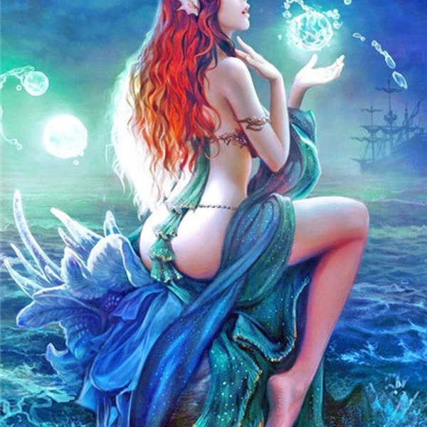 Nixe Meerjungfrau Sirene Diamond Painting/ 3D Kunst/ Mosaik Kunst