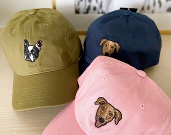 Sombrero bordado de mascota personalizado arte dibujado de la foto de la mascota sombrero de perro personalizado gorra de mascota personalizada perro gato mamá gorra de béisbol perro mamá regalo