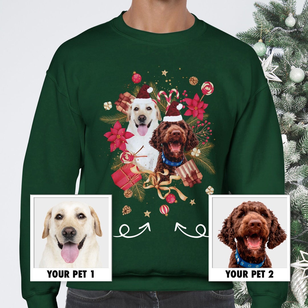 Personalised Christmas Jumper Custom Pet Portrait Sweatshirt Ugly Xmas