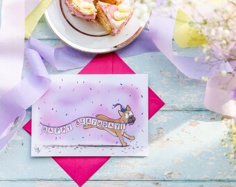 Biglietto D'Auguri Con Bulldog Francese - Interno Vuoto Con Busta - Compleanno/Anniversario - Design Yorkshire - 2