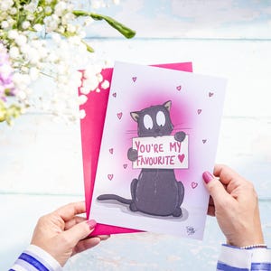 Carte de voeux chat noir