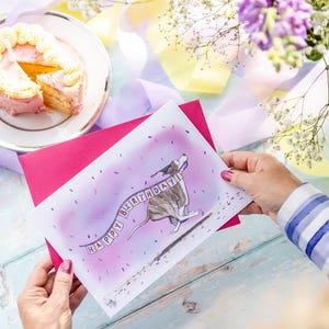 Carte d'anniversaire de chien whippet