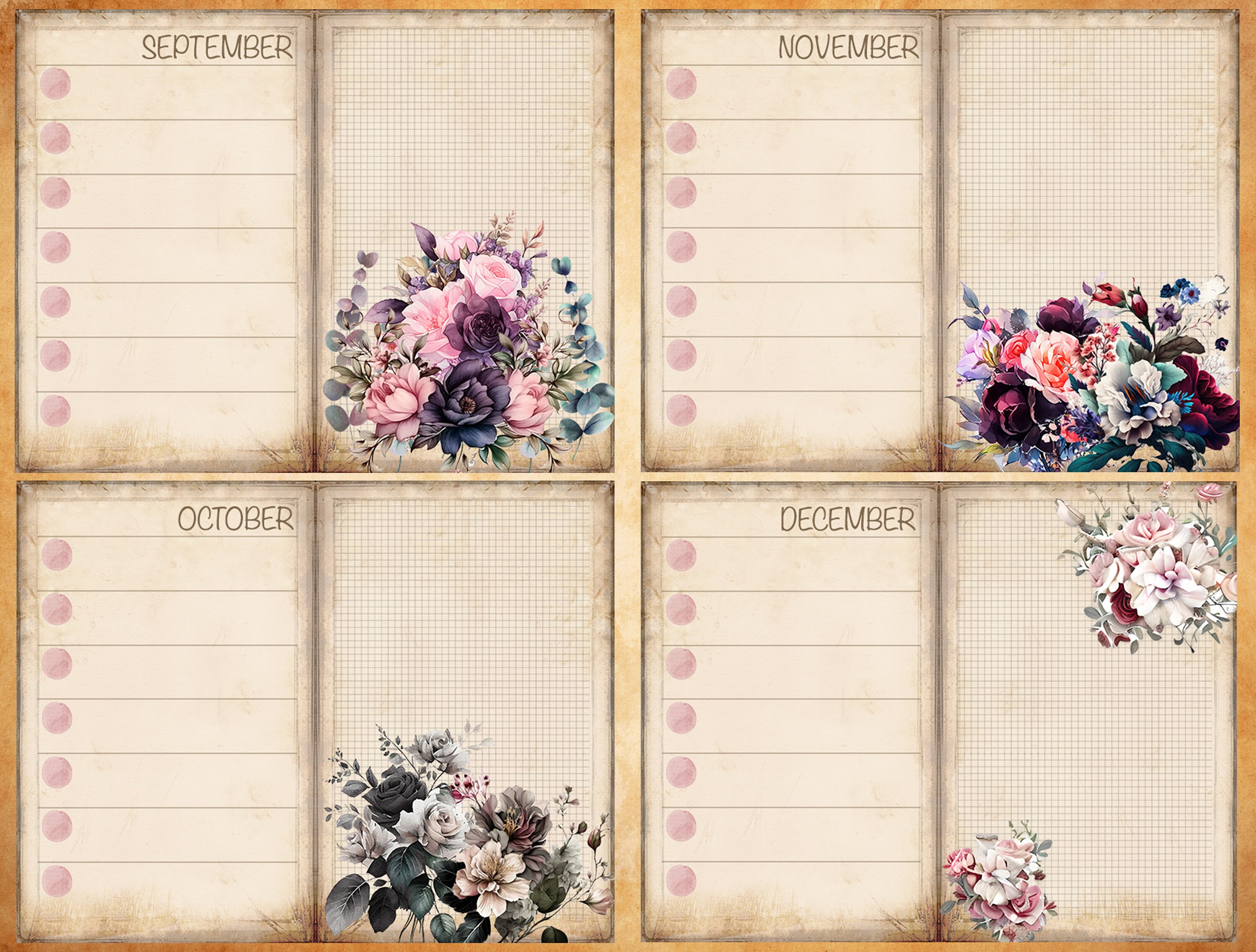 Blank/lined Journal Pages, Junk Journal Papers, Printable Shabby Pages ...