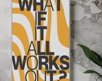 Plakat motywacyjny – „A co, jeśli wszystko się uda?”, wystrój retro