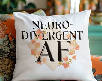 Neurodivergent Pillow Cover - Overstimulated ADHD Gift & Mental Health Gift Decorative Throw Pillow Cover - Dopamine Decor, Maximalist Decor