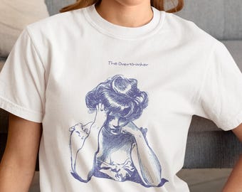 Koszulka z grafiką w stylu vintage „The Overthinker”, oversize'owa, w komfortowych kolorach