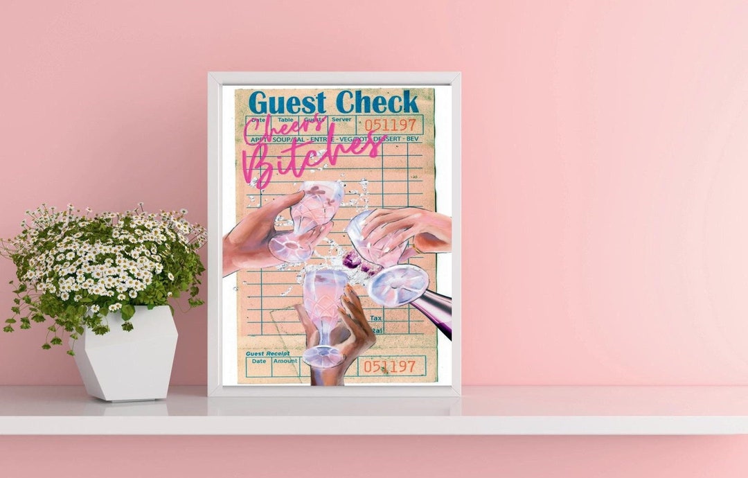Guest Check Print GUEST CHECK Wall Art Trendy Kitchen Art Etsy