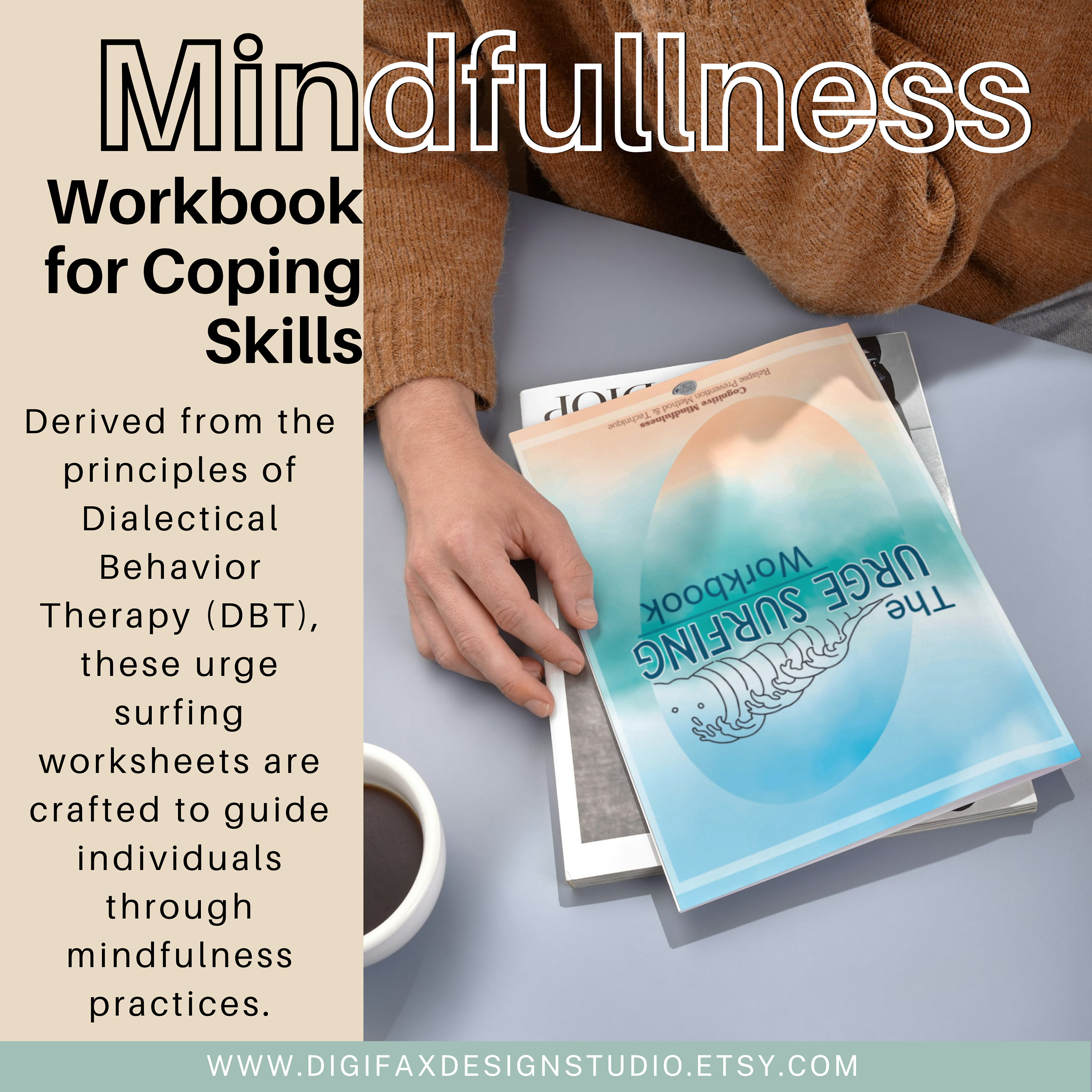 Urge Surfing Addiction Recovery Worksheets DBT Emotions Workbook for ...