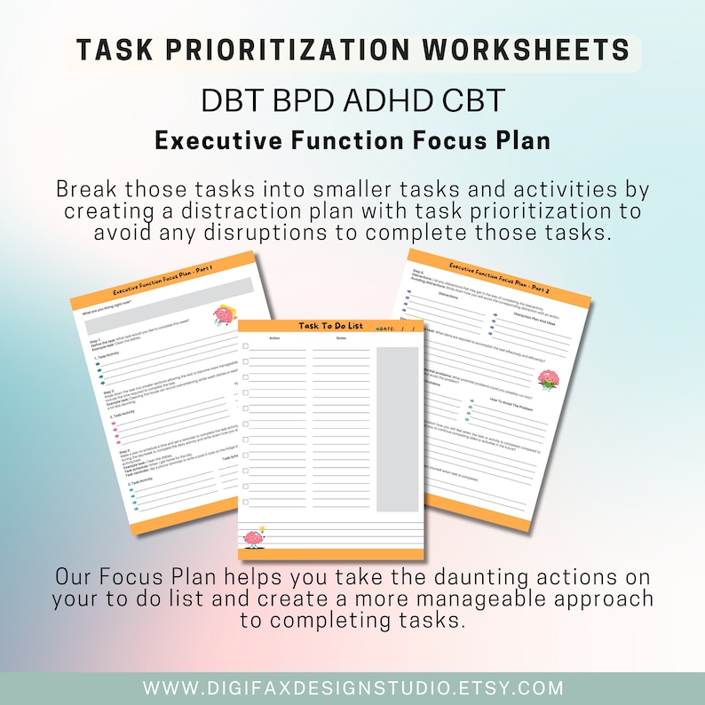 Decision Making Template Executive Function Worksheets for ADHD Task ...