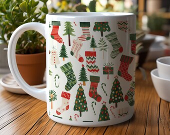 Poinsettia Jumbo Coffee Mug, Christmas Pattern Tea Cup, 20oz - Etsy