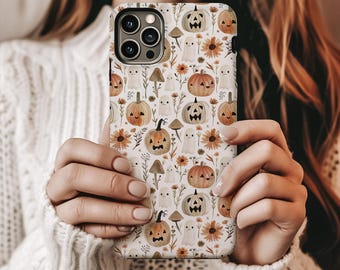 Fall Pumpkin Floral Phone Case | Autumn Cottagecore iPhone 17 Pro Max | Samsung | Google