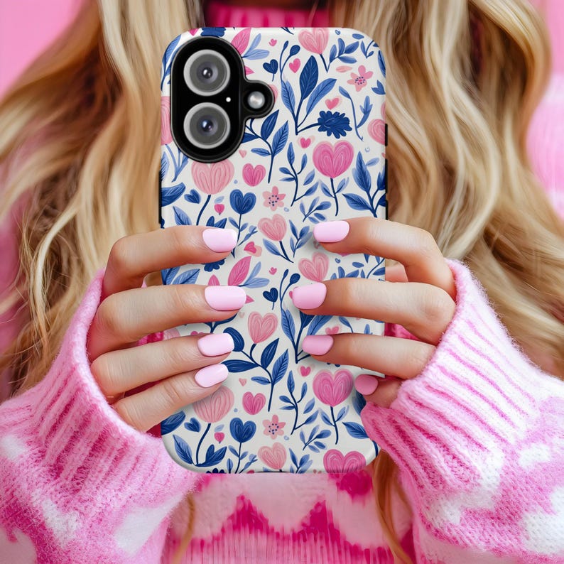 Valentines Hearts Phone Case | Floral Valentines iPhone 16 15 14  Pro Max | Google 9 | Samsung | Valentines Gift Ideas | Gift for Girlfriend