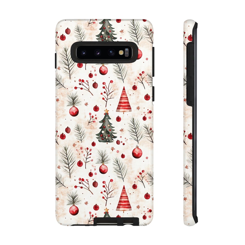 Vintage Christmas Tree and Berry Phone Case | iPhone 13 14 15 Pro | Pixel | Samsung | Christmas Gift Ideas | Stocking Stuffer