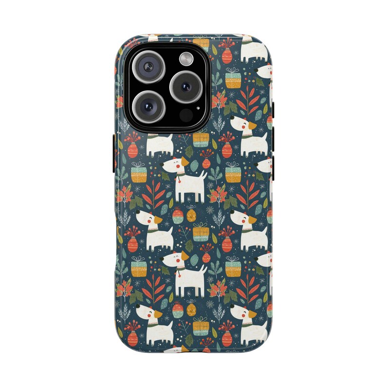 Christmas Dog Phone Case | Cute Dog Holiday Phone Case | iPhone 16 15 14 | Pixel | Samsung | Dog Lover Christmas Gift | Dog Gift