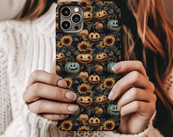 Halloween Pumpkin Sunflower Phone Case | Fall Floral Design