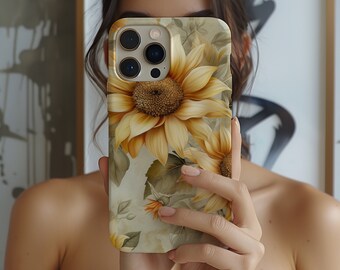 Sunflower Phone Case | Floral Phone Cover | Spring Cottagecore Phone Case | iPhone 13 14 15 Case | Samsung | Pixel | Mothers Day Gift