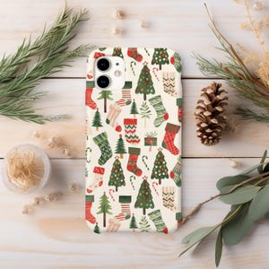 Christmas Stockings Phone Case | Christmas Trees Phone Case | iPhone 13 14 15 Pro Max | Pixel | Samsung | Stocking Stuffer | Christmas Gift