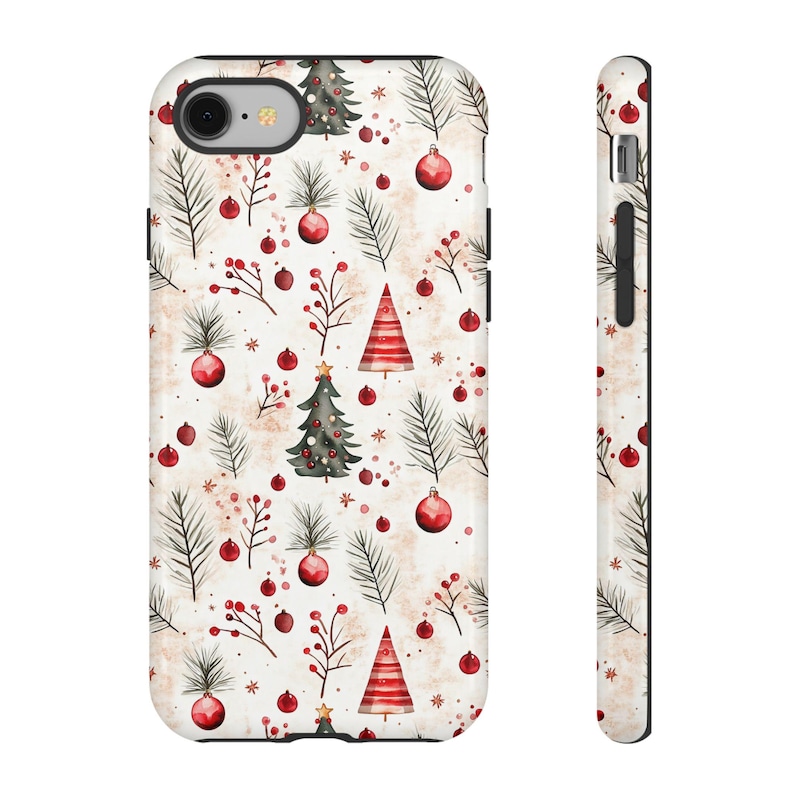 Vintage Christmas Tree and Berry Phone Case | iPhone 13 14 15 Pro | Pixel | Samsung | Christmas Gift Ideas | Stocking Stuffer