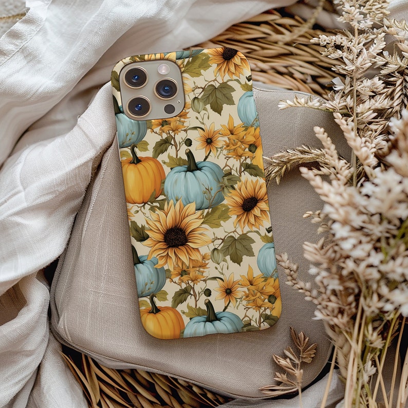 pumpkin and sunflower phone case fall