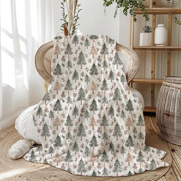 Winter Trees Samt Decke, Fleece Weihnachten Urlaub Geschenk werfen