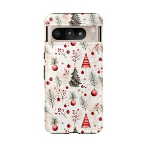 Vintage Christmas Tree and Berry Phone Case | iPhone 13 14 15 Pro | Pixel | Samsung | Christmas Gift Ideas | Stocking Stuffer