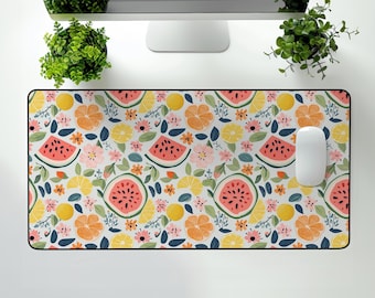 Watermelon Desk Mat, Spring Floral Mouse Pad, Gift for Student Teacher