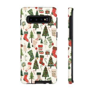 Christmas Stockings Phone Case | Christmas Trees Phone Case | iPhone 13 14 15 Pro Max | Pixel | Samsung | Stocking Stuffer | Christmas Gift