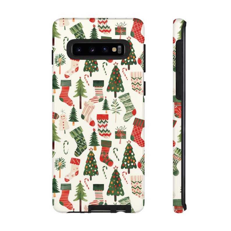 Christmas Stockings Phone Case | Christmas Trees Phone Case | iPhone 13 14 15 Pro Max | Pixel | Samsung | Stocking Stuffer | Christmas Gift
