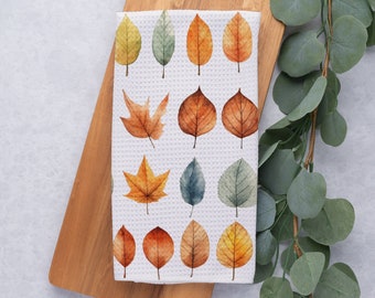 Fall Leaves Tea Towel, Fall Trees Towel, Fall Kitchen Decor, Autumn Dish Towel, Fall Kitchen Decor, Hand Towel, Housewarming Gift
