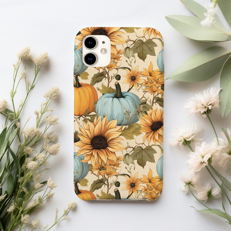 pumpkin and sunflower phone case fall