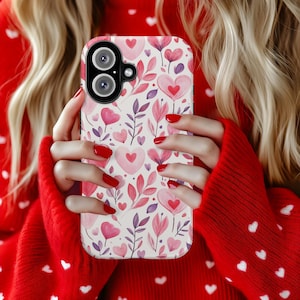 Valentines Floral Hearts Phone Case | iPhone 16 15 14  Pro Max | Google 9 | Samsung | Valentines Gift Ideas | Gift for Girlfriend