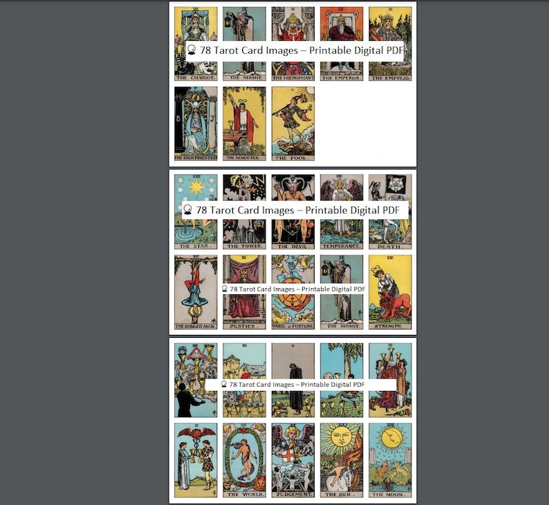 78 Tarot Card Images Printable Digital PDF Etsy 78-tarot-card-images-printable-digital-pdf-etsy