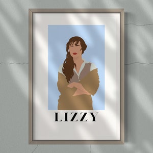 Elizabeth Bennet Faceless Portrait Illustration Eclectic Wall Art Digital Download Trendy Home Decor Housewarming Gift Girly Pop Culture