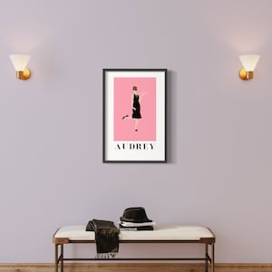 Audrey Hepburn Faceless Portrait Illustration Eclectic Wall Art Digital Download Trendy Home Decor Housewarming Gift Girly Pop Culture Print