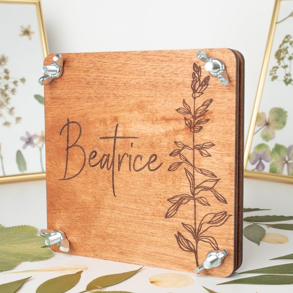 Personalized Flower Press: Handcrafted with Custom Name Engraving, Portable