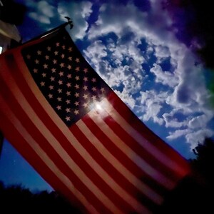 American Flag night sky