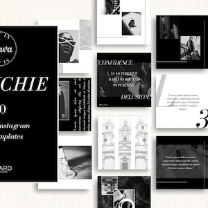 Frenchie Post Template Luxury Aesthetic Instagram Black and White Template