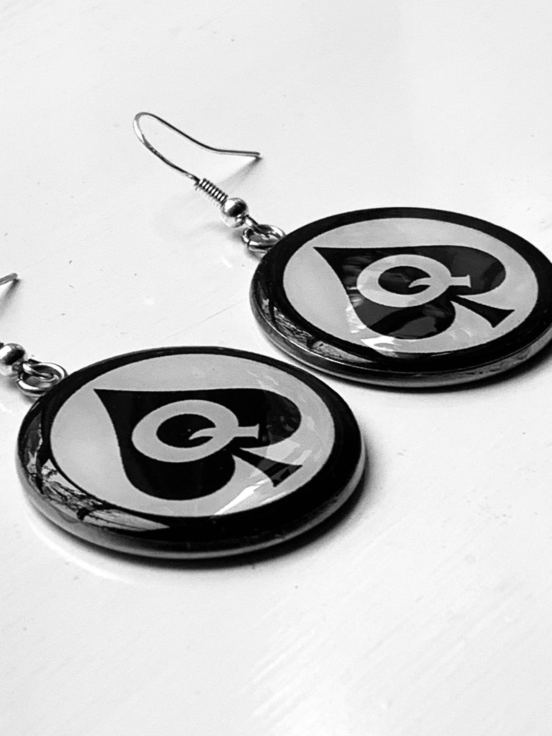 Stocking Filler Secret Santa Queen of Spades Earrings for Etsy