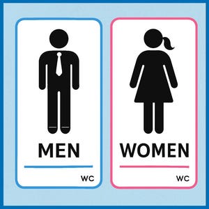 Men and Women Restroom Sign SVG PNG | Toilet Symbol Icon for Bathroom Door | WC Label Cut File for Cricut Laser | Gender Toilet Wall Decor